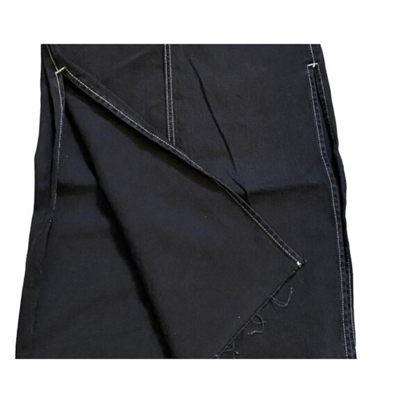 Topshop Women's Black with White Contrast Stitching Midi Skirt I Size: 6 - Picture 3 of 11